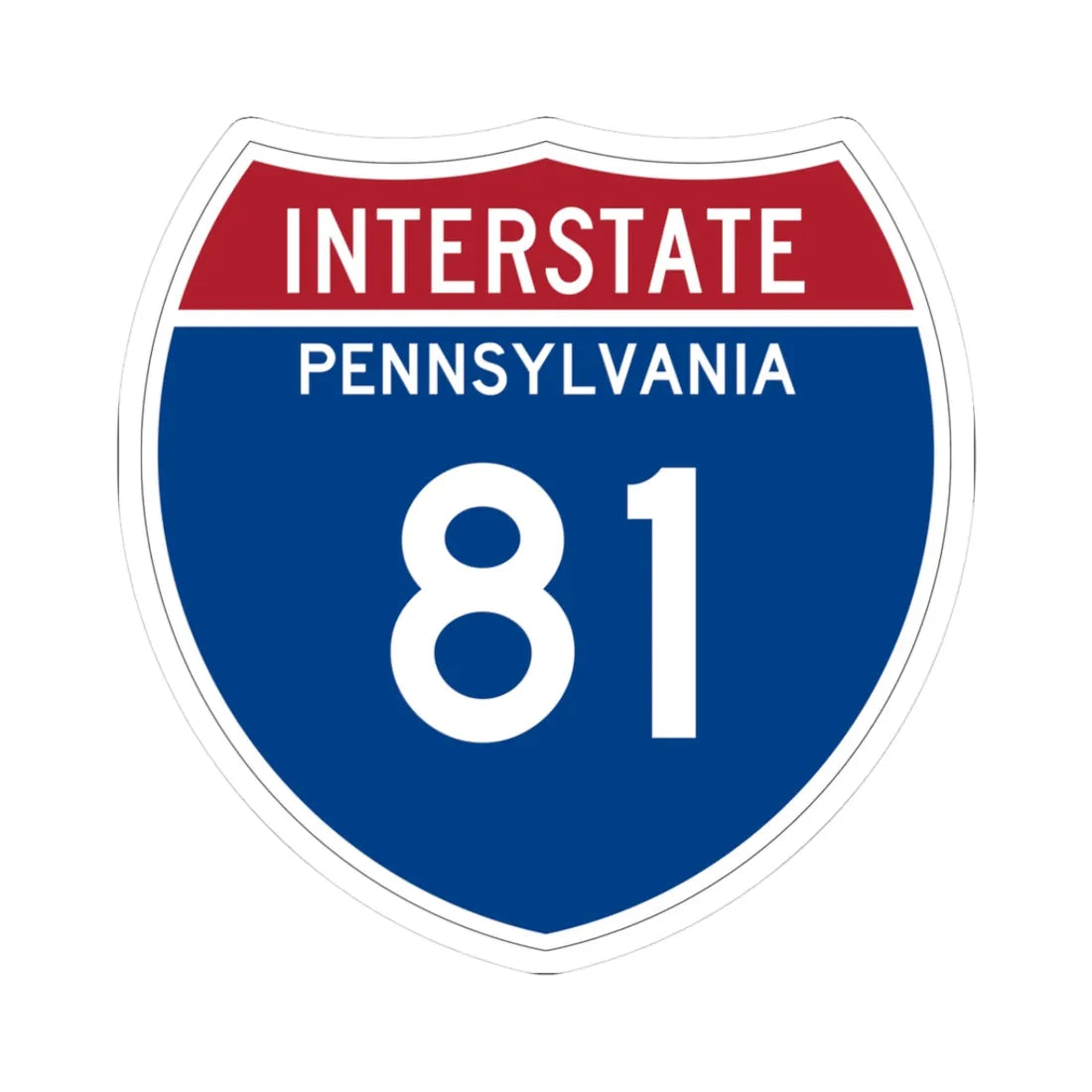 I-81 PA Metric (Pennsylvania) (Road Sign) STICKER Vinyl Kiss-Cut Decal 3 Inch White - The Sticker Space