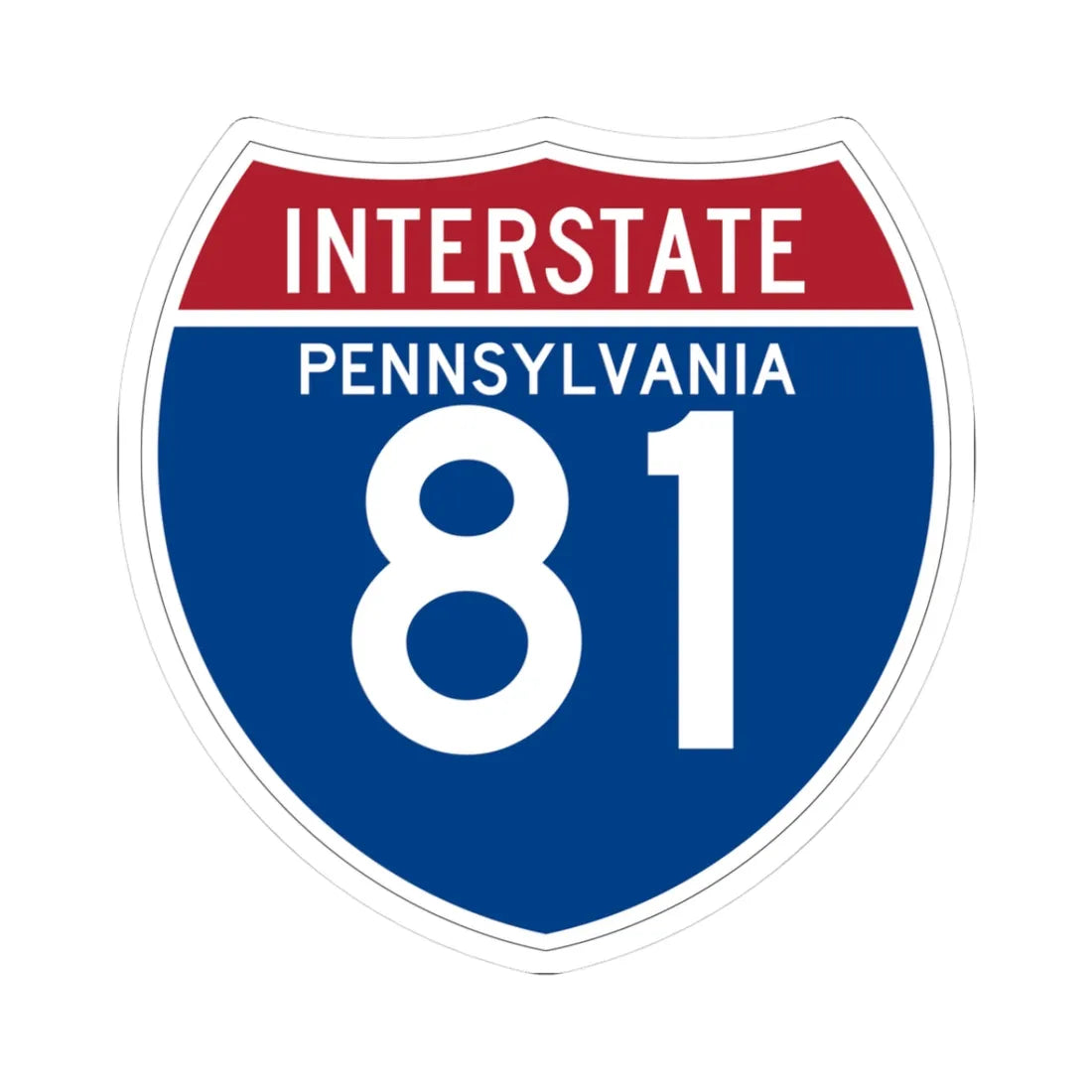 I-81 PA (Pennsylvania) (Road Sign) STICKER Vinyl Kiss-Cut Decal 3 Inch White - The Sticker Space