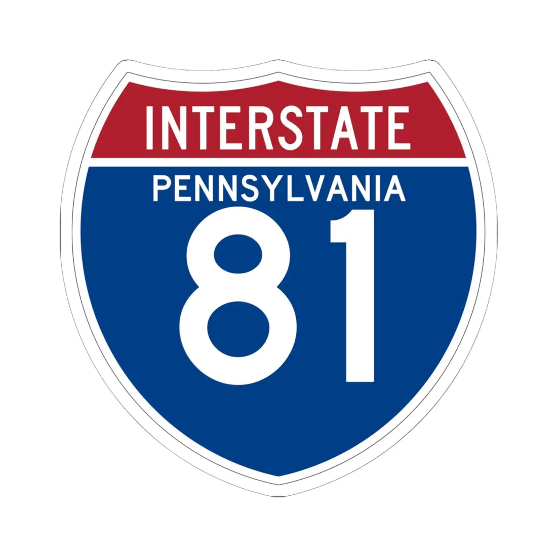 I-81 PA (Pennsylvania) (Road Sign) STICKER Vinyl Kiss-Cut Decal 6 Inch White - The Sticker Space