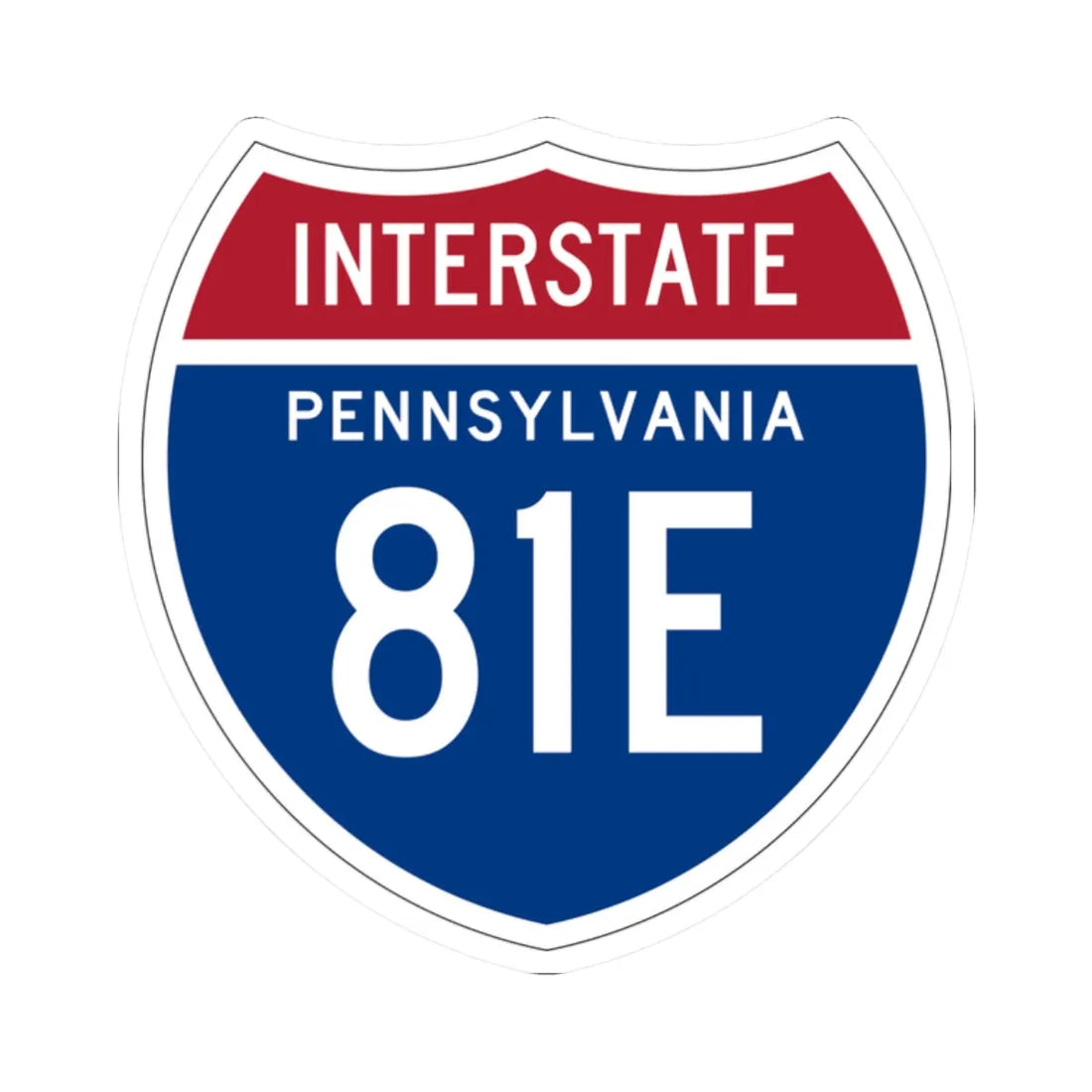I-81E PA 1957 (Pennsylvania) (Road Sign) STICKER Vinyl Kiss-Cut Decal 2 Inch White - The Sticker Space