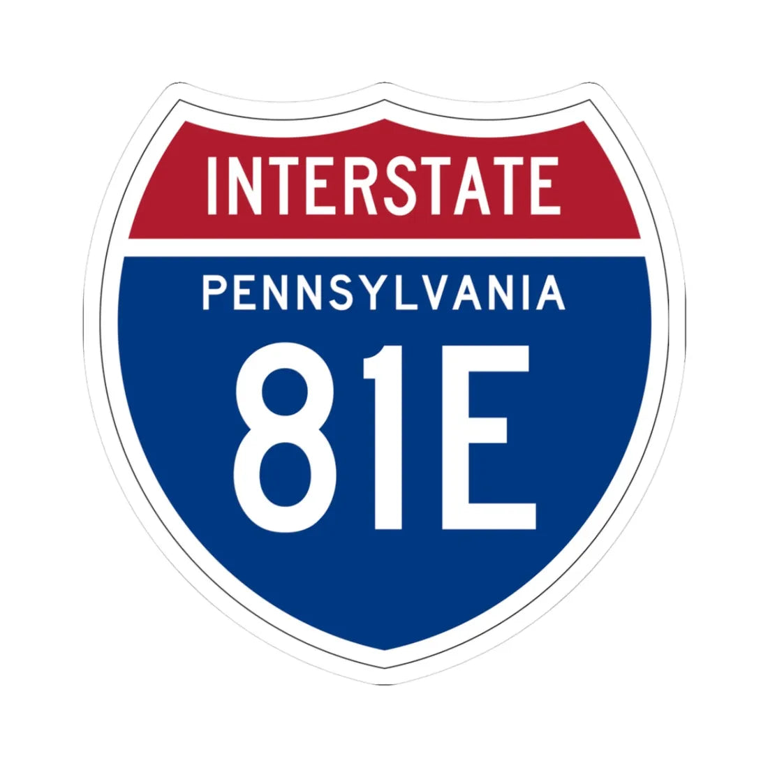 I-81E PA 1957 (Pennsylvania) (Road Sign) STICKER Vinyl Kiss-Cut Decal 3 Inch White - The Sticker Space