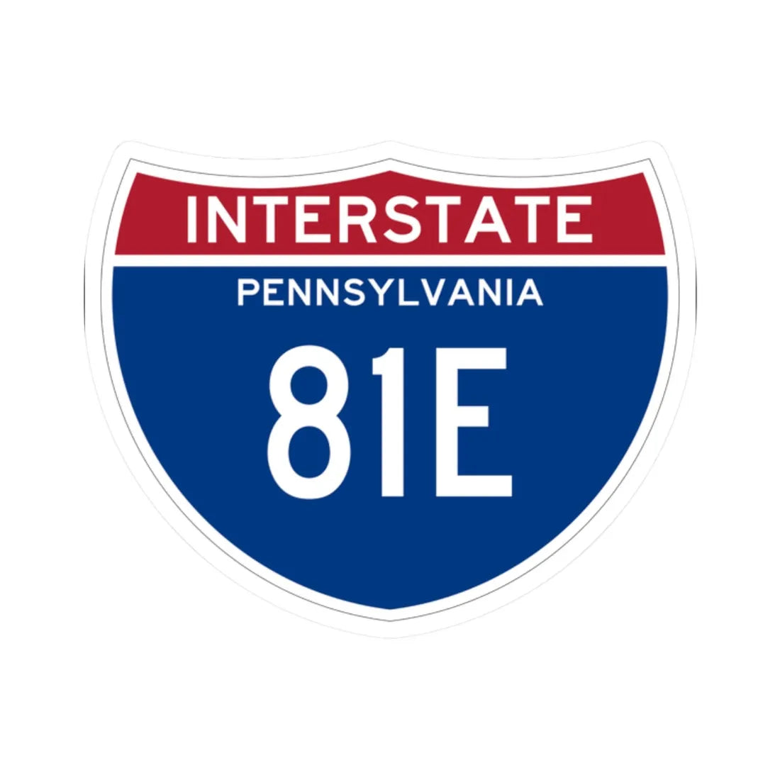 I-81E PA (Pennsylvania) (Road Sign) STICKER Vinyl Kiss-Cut Decal 2 Inch White - The Sticker Space