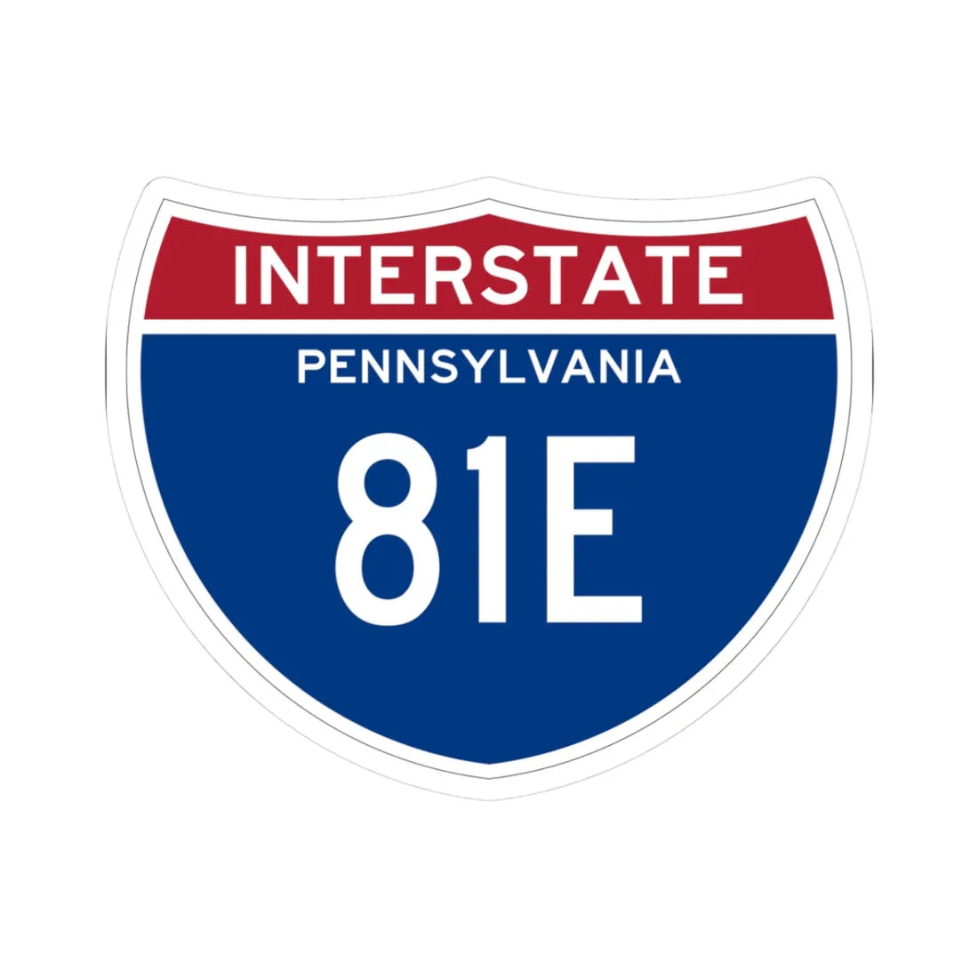 I-81E PA (Pennsylvania) (Road Sign) STICKER Vinyl Kiss-Cut Decal 3 Inch White - The Sticker Space