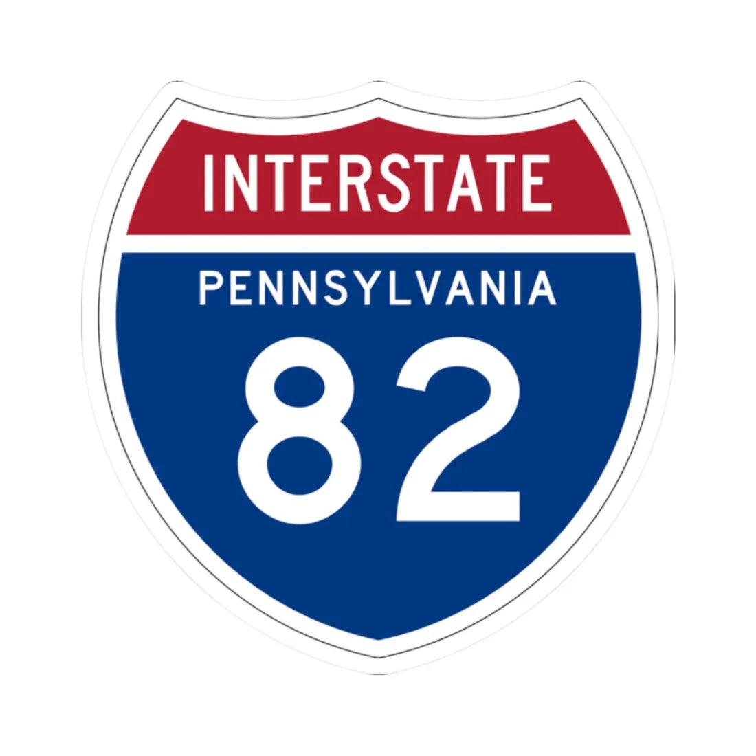 I-82 PA 1957 (Pennsylvania) (Road Sign) STICKER Vinyl Kiss-Cut Decal 2 Inch White - The Sticker Space