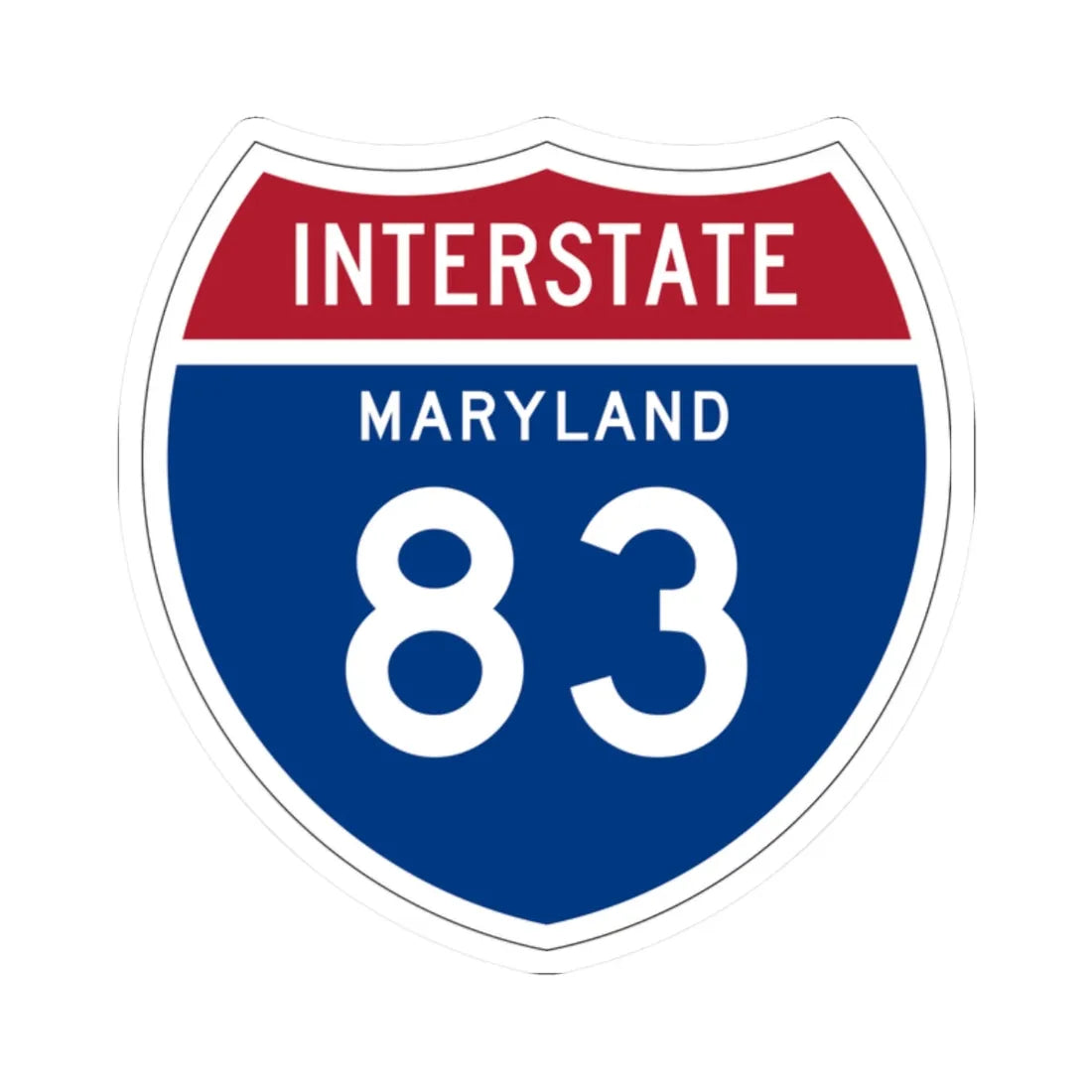 I-83 MD 1957 (Maryland) (Road Sign) STICKER Vinyl Kiss-Cut Decal 2 Inch White - The Sticker Space