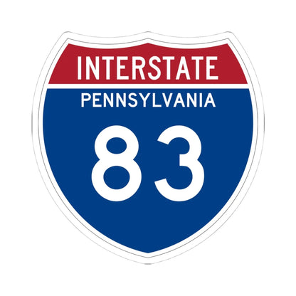 I-83 PA Metric (Pennsylvania) (Road Sign) STICKER Vinyl Kiss-Cut Decal 4 Inch White - The Sticker Space