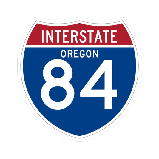 I-84 OR (Oregon) (Road Sign) STICKER Vinyl Kiss-Cut Decal 2 Inch White - The Sticker Space