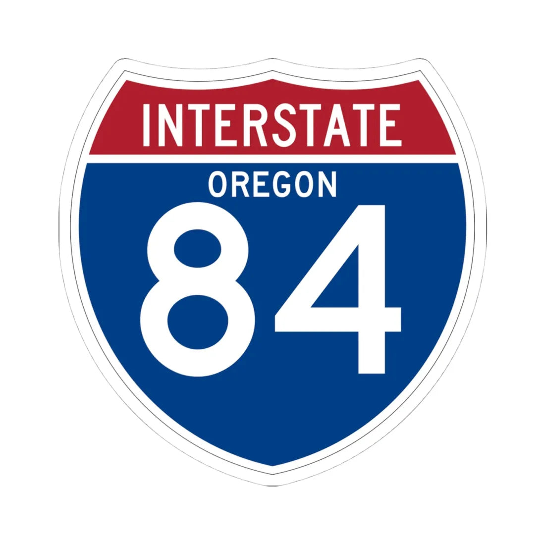 I-84 OR (Oregon) (Road Sign) STICKER Vinyl Kiss-Cut Decal 4 Inch White - The Sticker Space