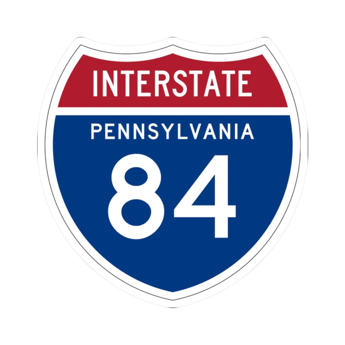 I-84 PA 1957 (Pennsylvania) (Road Sign) STICKER Vinyl Kiss-Cut Decal 2 Inch White - The Sticker Space