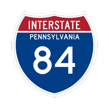 I-84 PA Metric (Pennsylvania) (Road Sign) STICKER Vinyl Kiss-Cut Decal 4 Inch White - The Sticker Space