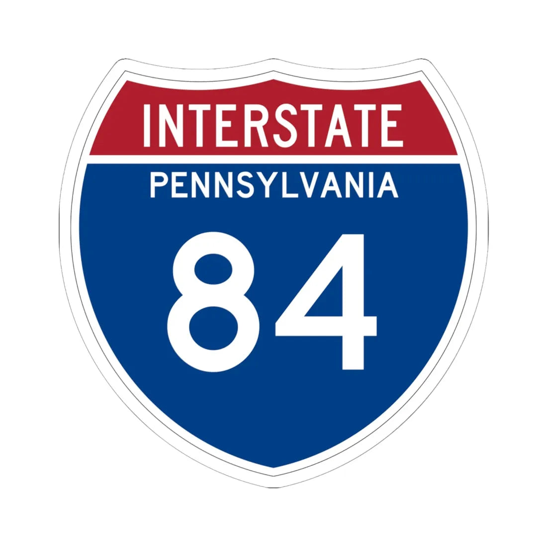 I-84 PA Metric (Pennsylvania) (Road Sign) STICKER Vinyl Kiss-Cut Decal 6 Inch White - The Sticker Space