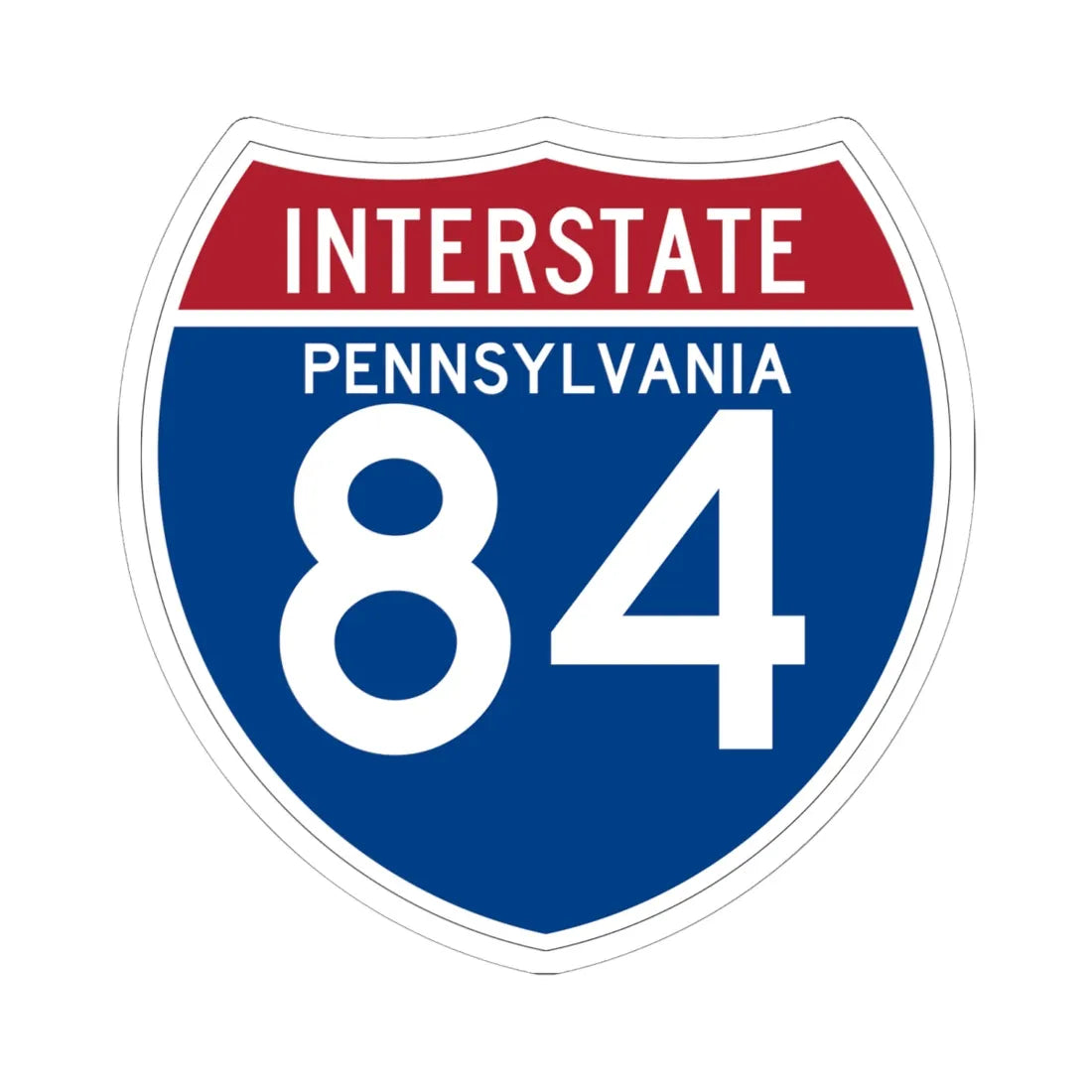 I-84 PA (Pennsylvania) (Road Sign) STICKER Vinyl Kiss-Cut Decal 6 Inch White - The Sticker Space