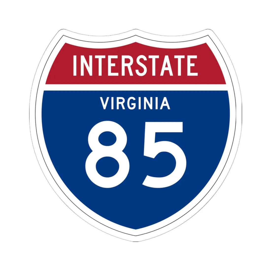I-85 VA 1957 (Virginia) (Road Sign) STICKER Vinyl Kiss-Cut Decal 6 Inch White - The Sticker Space