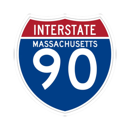I-90 MA (Massachusetts) (Road Sign) STICKER Vinyl Kiss-Cut Decal 2 Inch White - The Sticker Space