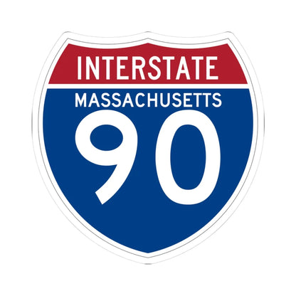 I-90 MA (Massachusetts) (Road Sign) STICKER Vinyl Kiss-Cut Decal 3 Inch White - The Sticker Space