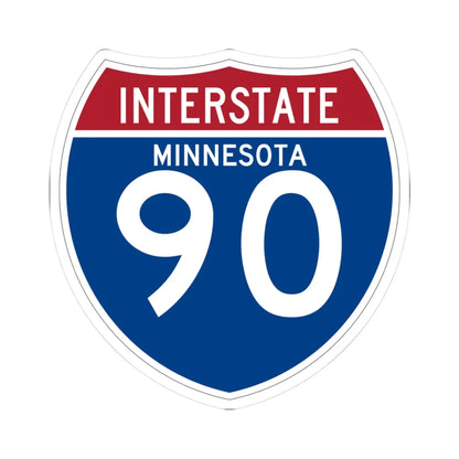 I-90 MN (Minnesota) (Road Sign) STICKER Vinyl Kiss-Cut Decal 3 Inch White - The Sticker Space