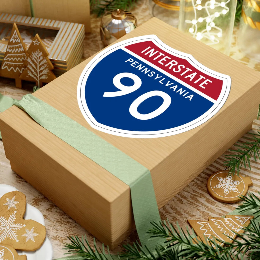 I-90 PA 1957 (Pennsylvania) (Road Sign) STICKER Vinyl Kiss-Cut Decal - The Sticker Space