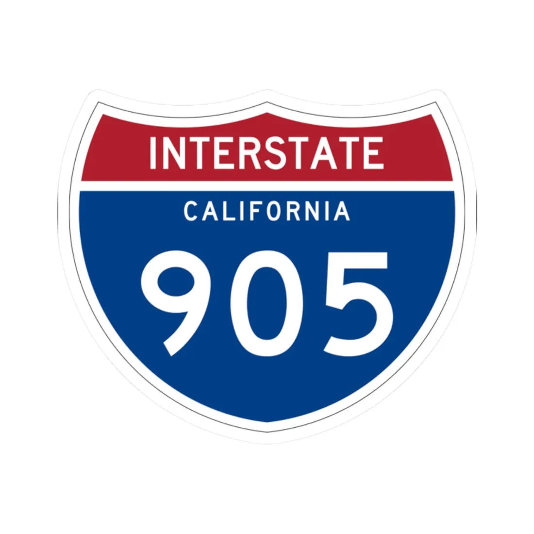 I-905 CA (California) (Road Sign) STICKER Vinyl Kiss-Cut Decal 2 Inch White - The Sticker Space