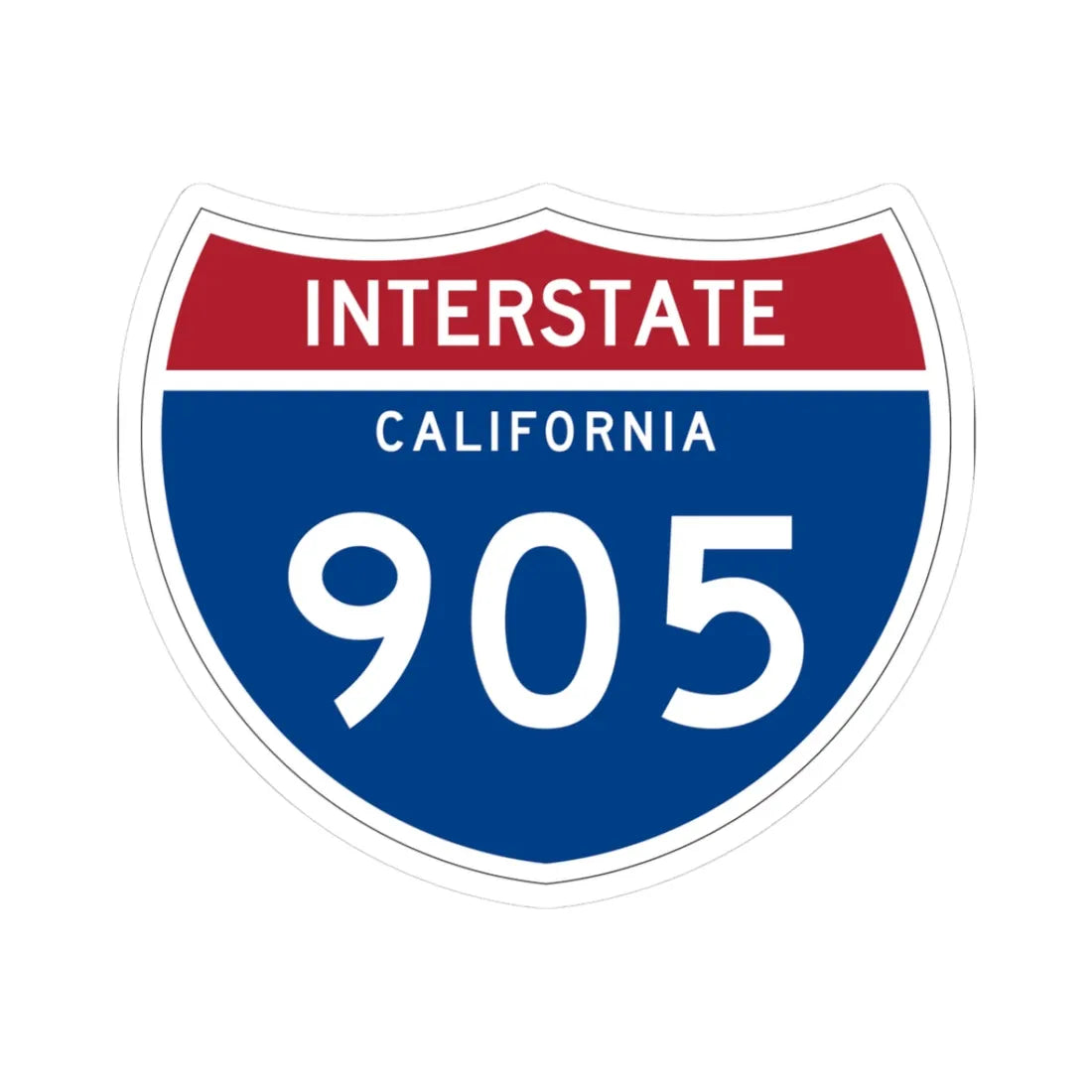 I-905 CA (California) (Road Sign) STICKER Vinyl Kiss-Cut Decal 3 Inch White - The Sticker Space