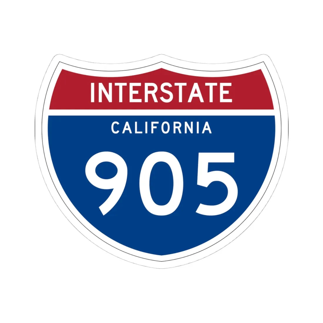 I-905 CA (California) (Road Sign) STICKER Vinyl Kiss-Cut Decal 4 Inch White - The Sticker Space