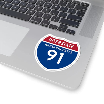 I-91 MA 1957 (Massachusetts) (Road Sign) STICKER Vinyl Kiss-Cut Decal - The Sticker Space