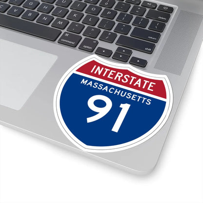 I-91 MA 1957 (Massachusetts) (Road Sign) STICKER Vinyl Kiss-Cut Decal - The Sticker Space