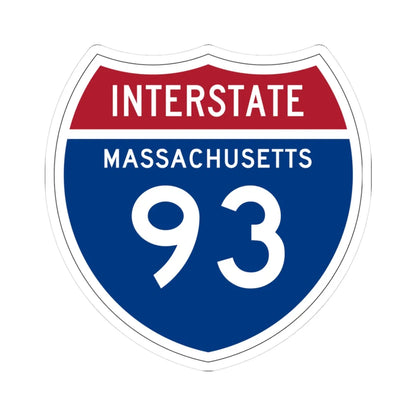 I-93 MA 1957 (Massachusetts) (Road Sign) STICKER Vinyl Kiss-Cut Decal 3 Inch White - The Sticker Space