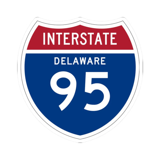I-95 DE 1957 (Delaware) (Road Sign) STICKER Vinyl Kiss-Cut Decal 2 Inch White - The Sticker Space