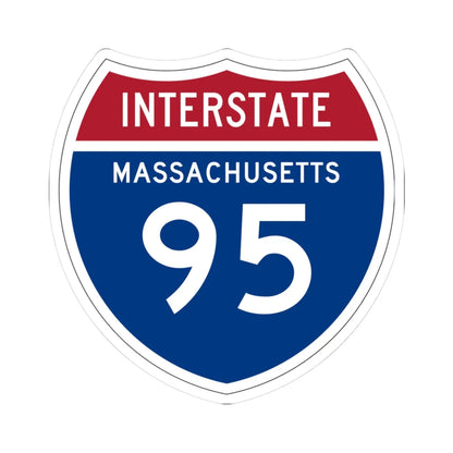 I-95 MA 1957 (Massachusetts) (Road Sign) STICKER Vinyl Kiss-Cut Decal 3 Inch White - The Sticker Space