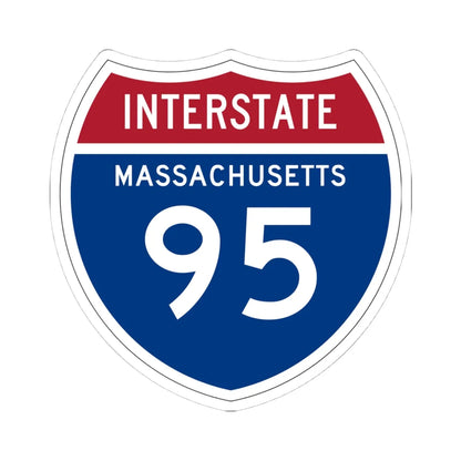 I-95 MA 1957 (Massachusetts) (Road Sign) STICKER Vinyl Kiss-Cut Decal 4 Inch White - The Sticker Space