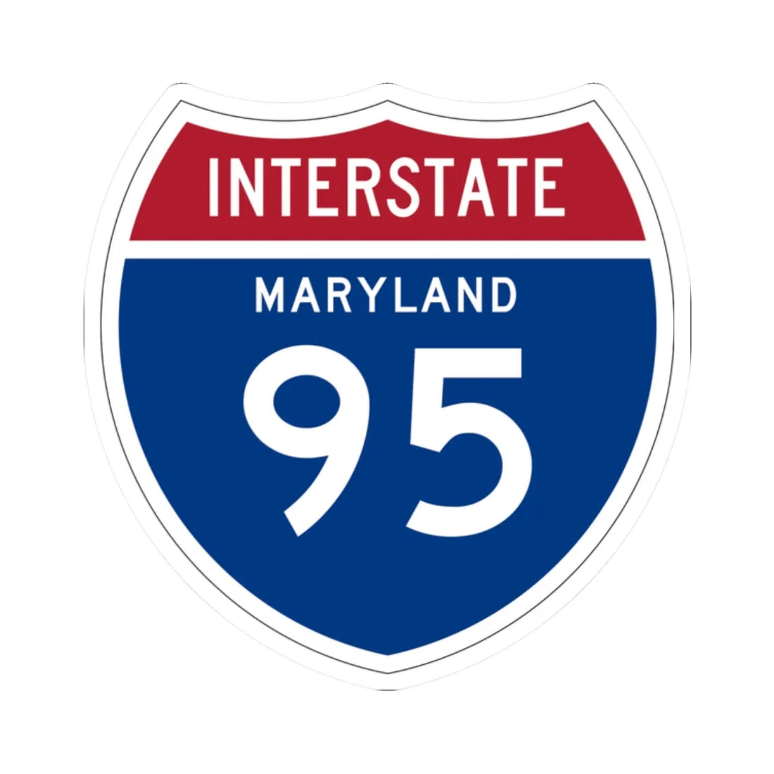 I-95 MD 1957 (Maryland) (Road Sign) STICKER Vinyl Kiss-Cut Decal 2 Inch White - The Sticker Space
