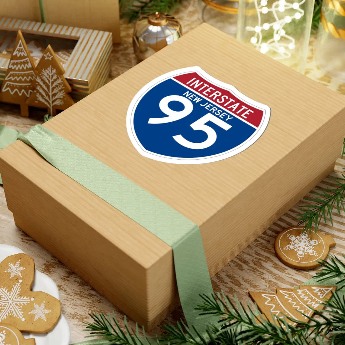 I-95 NJ (New Jersey) (Road Sign) STICKER Vinyl Kiss-Cut Decal - The Sticker Space