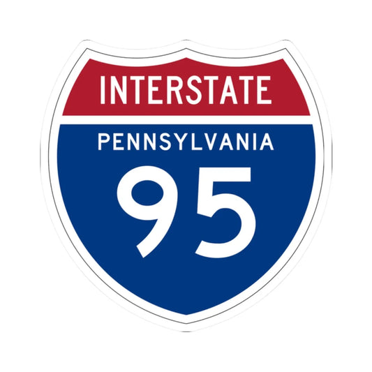I-95 PA 1957 (Pennsylvania) (Road Sign) STICKER Vinyl Kiss-Cut Decal 2 Inch White - The Sticker Space