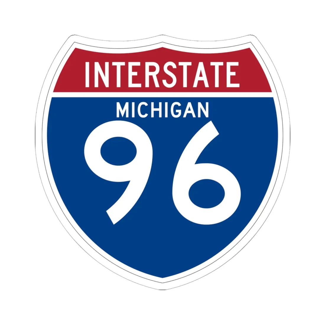 I-96 MI (Michigan) (Road Sign) STICKER Vinyl Kiss-Cut Decal 6 Inch White - The Sticker Space