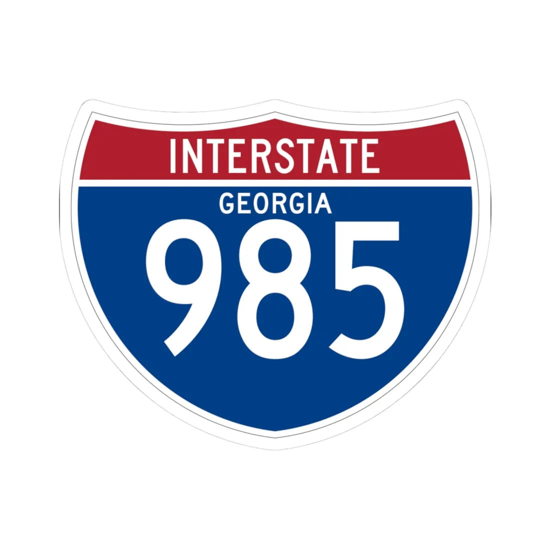 I-985 GA (Georgia) (Road Sign) STICKER Vinyl Kiss-Cut Decal 3 Inch White - The Sticker Space