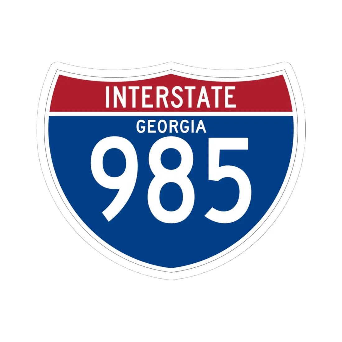 I-985 GA (Georgia) (Road Sign) STICKER Vinyl Kiss-Cut Decal 4 Inch White - The Sticker Space