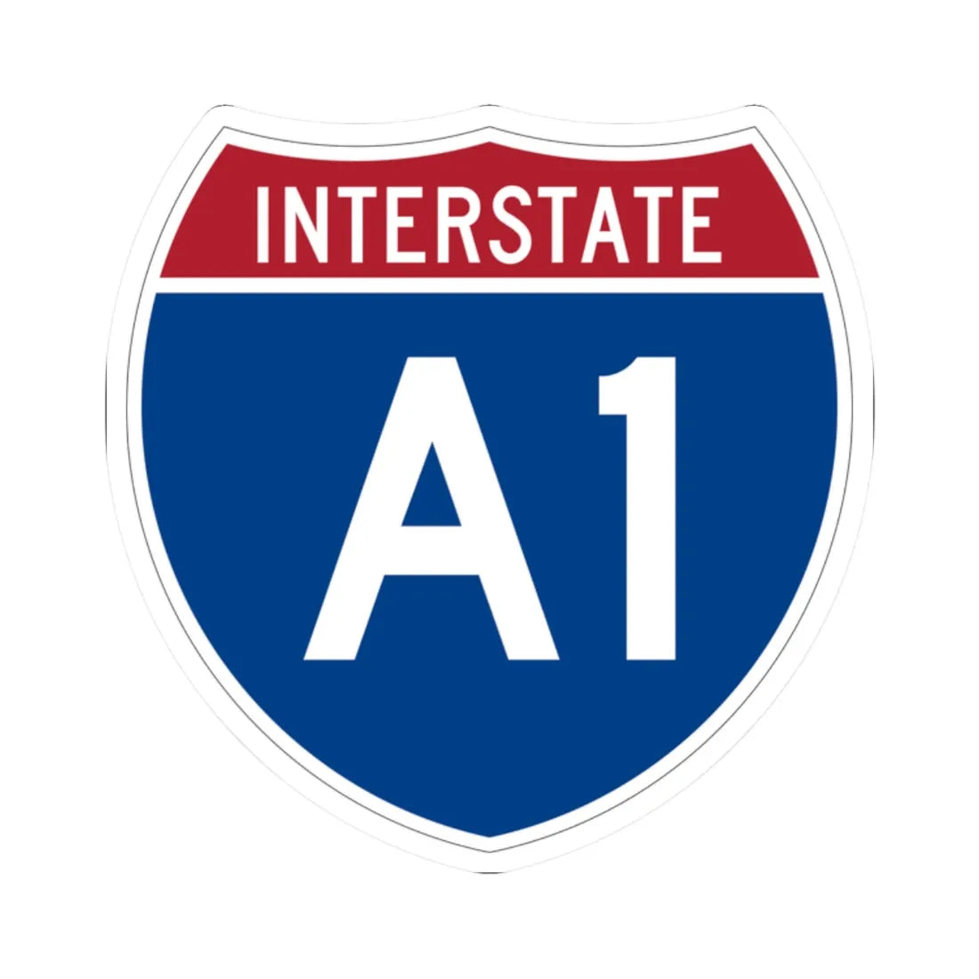 I-A1 (Alaska) (Road Sign) STICKER Vinyl Kiss-Cut Decal 2 Inch White - The Sticker Space