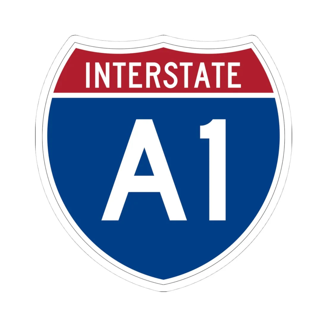 I-A1 (Alaska) (Road Sign) STICKER Vinyl Kiss-Cut Decal 4 Inch White - The Sticker Space