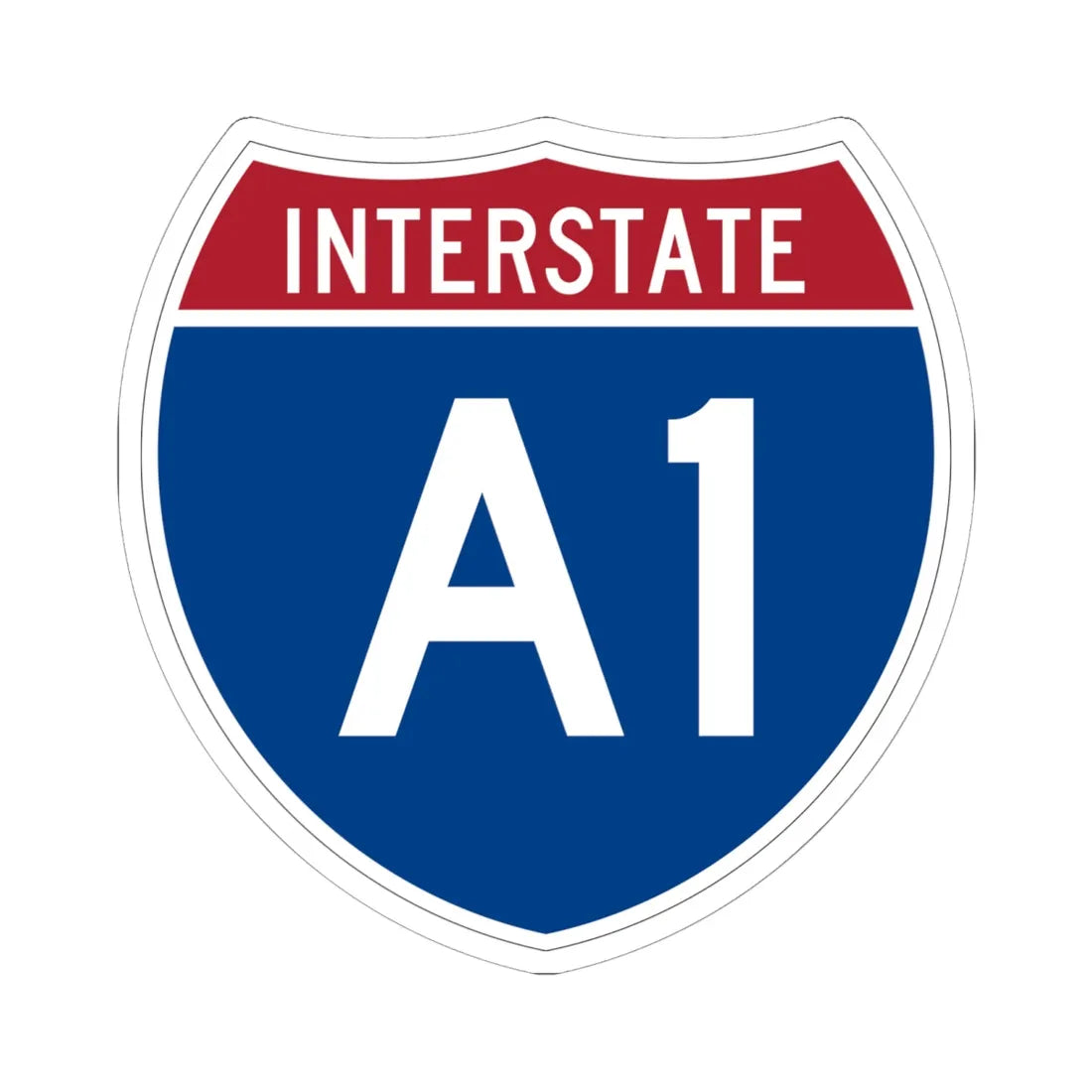 I-A1 (Alaska) (Road Sign) STICKER Vinyl Kiss-Cut Decal 6 Inch White - The Sticker Space