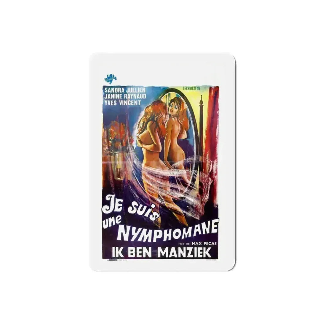 I AM A NYMPHOMANIAC 1971 Movie Poster - Refrigerator Magnet 5 Inch Die-Cut - The Sticker Space