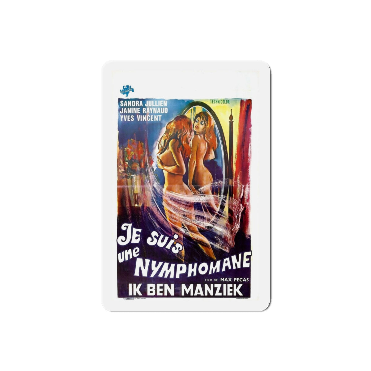 I AM A NYMPHOMANIAC 1971 Movie Poster - Refrigerator Magnet-5" x 5"-The Sticker Space