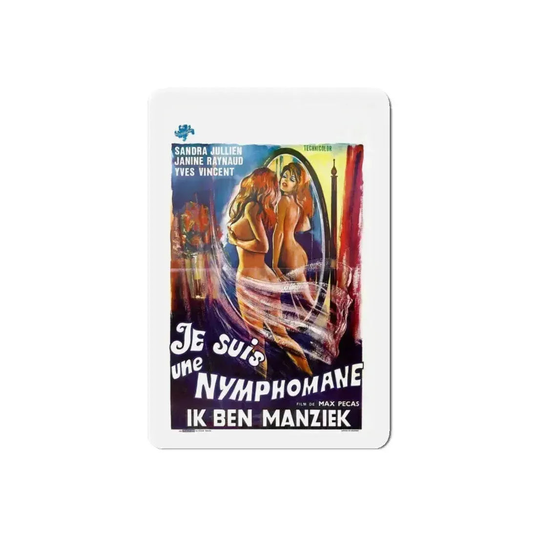 I AM A NYMPHOMANIAC 1971 Movie Poster - Refrigerator Magnet 6 Inch Die-Cut - The Sticker Space