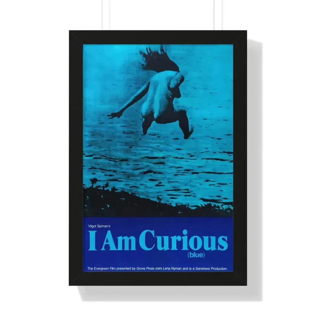 I AM CURIOUS (BLUE) 1968 - Framed Movie Poster 16″ x 24″ Black - The Sticker Space