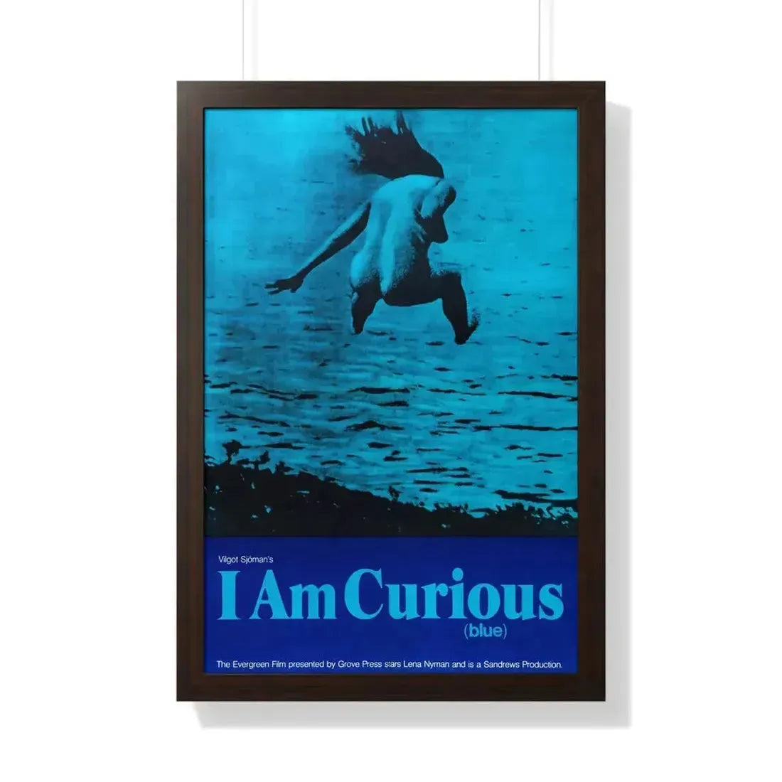 I AM CURIOUS (BLUE) 1968 - Framed Movie Poster 20" x 30" Walnut - The Sticker Space