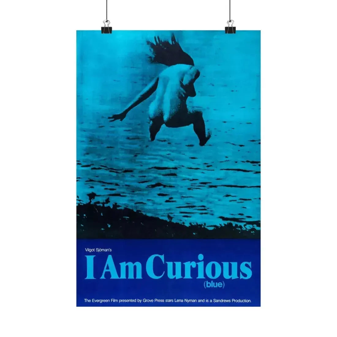 I AM CURIOUS (BLUE) 1968 - Paper Movie Poster 12″ x 18″ Matte - The Sticker Space