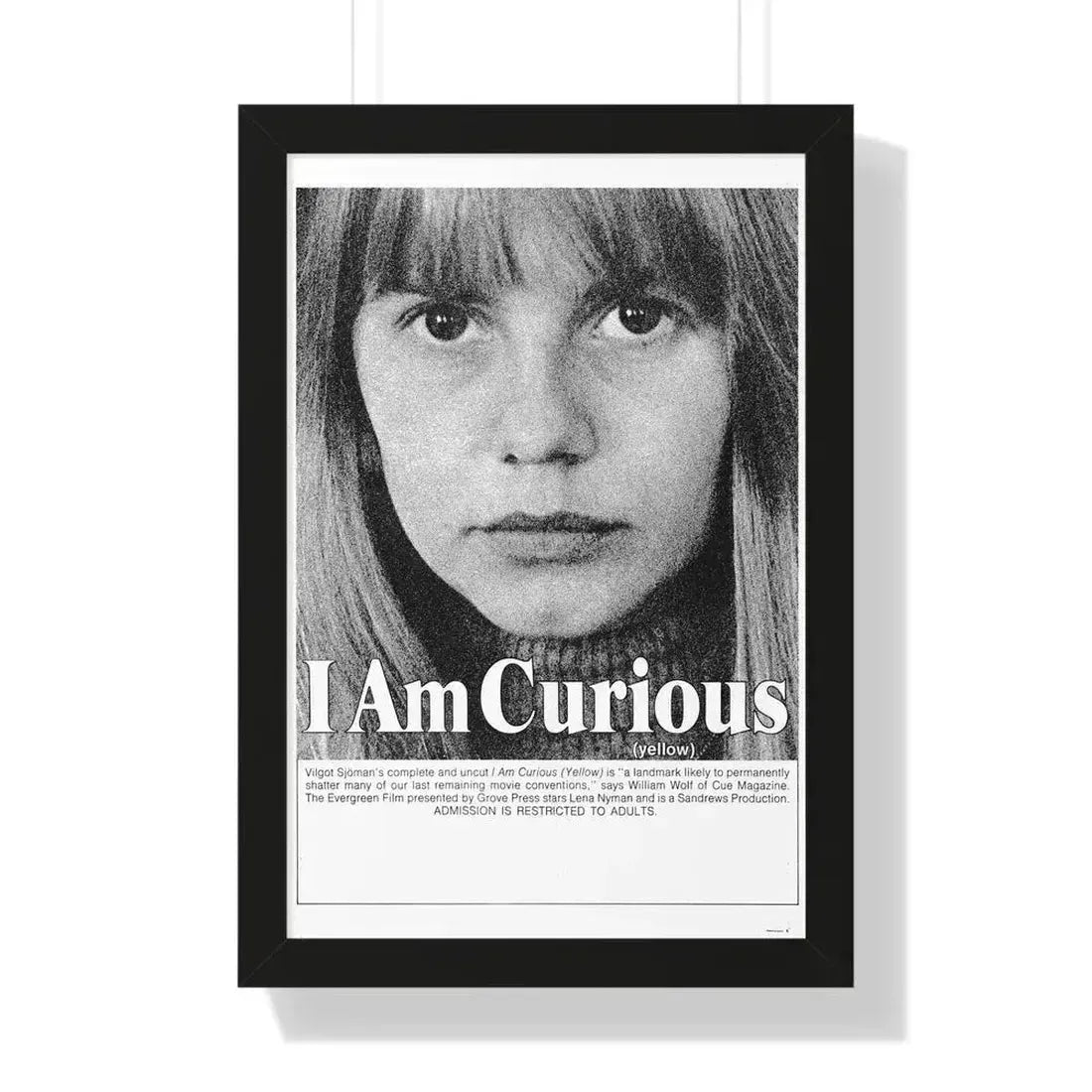 I AM CURIOUS (YELLOW) 1967 - Framed Movie Poster 16″ x 24″ Black - The Sticker Space