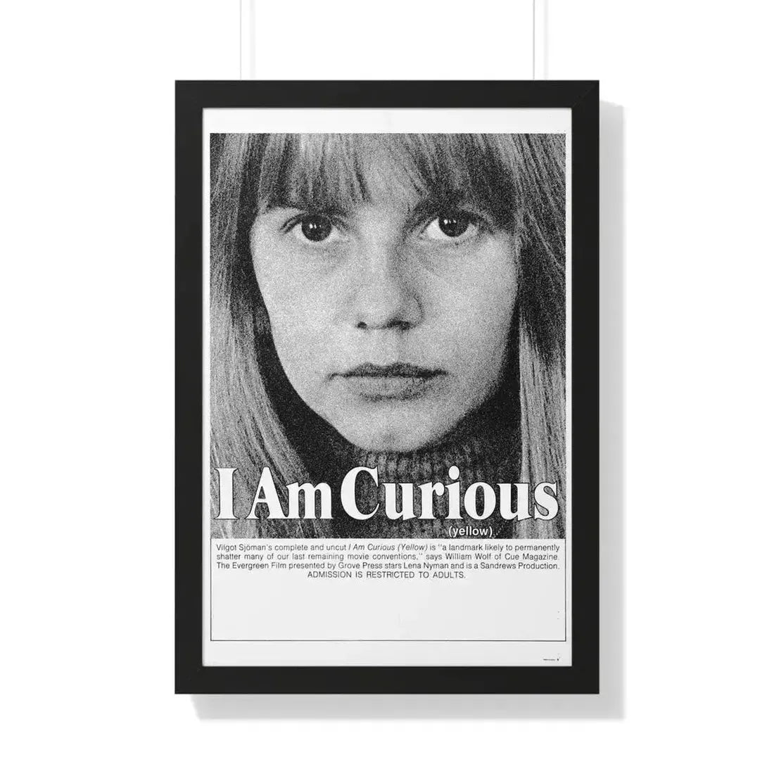 I AM CURIOUS (YELLOW) 1967 - Framed Movie Poster 20" x 30" Black - The Sticker Space