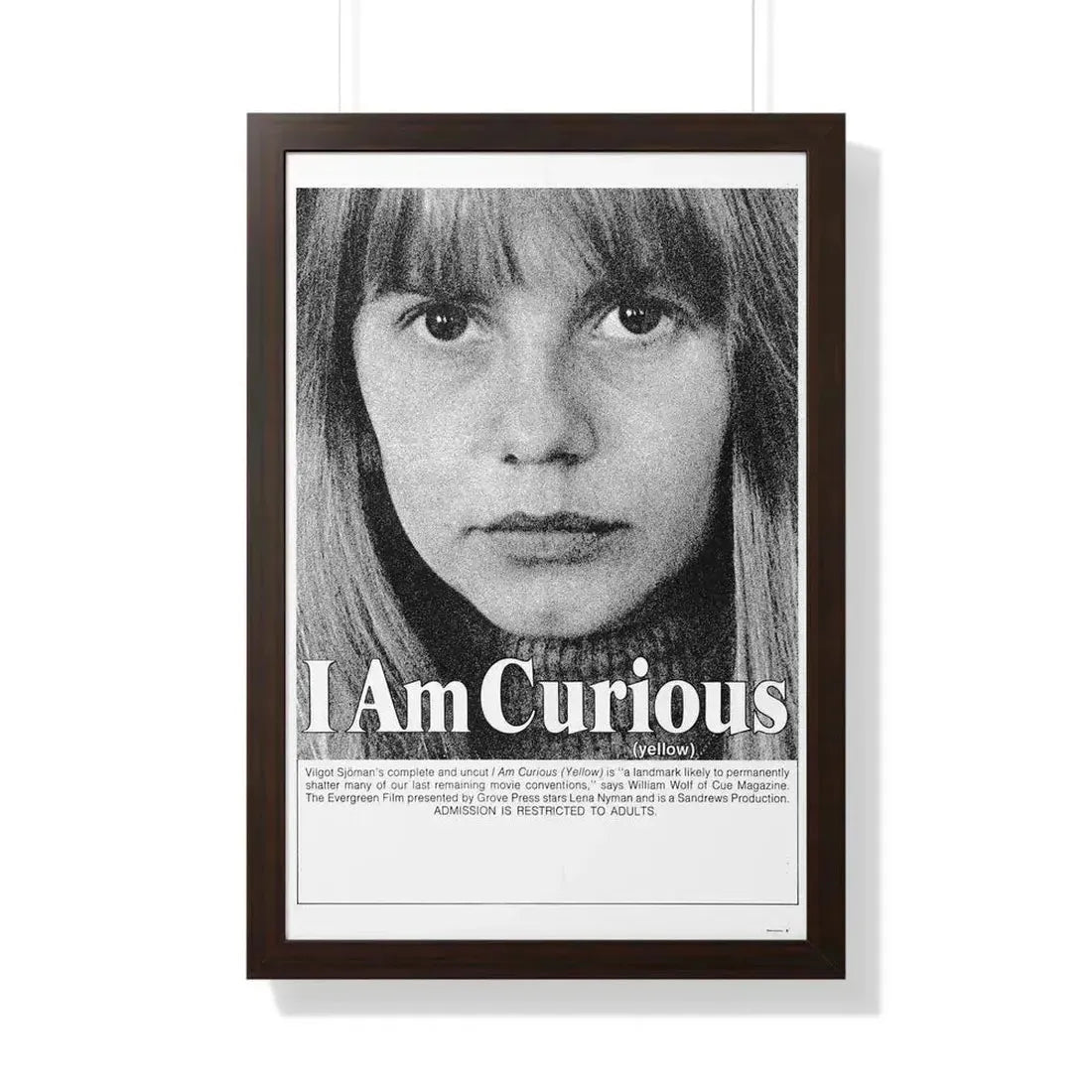 I AM CURIOUS (YELLOW) 1967 - Framed Movie Poster 20" x 30" Walnut - The Sticker Space