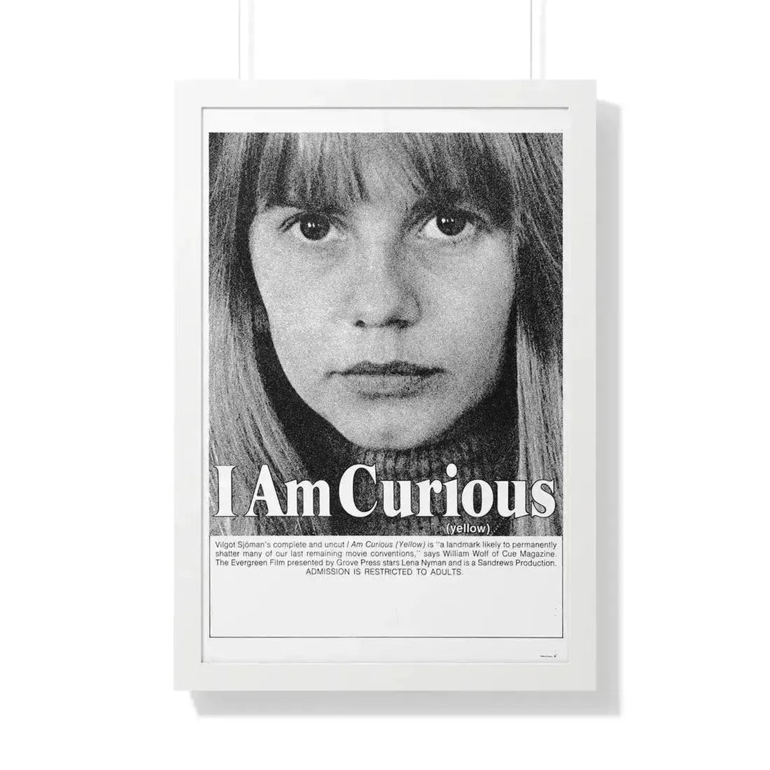I AM CURIOUS (YELLOW) 1967 - Framed Movie Poster 20" x 30" White - The Sticker Space