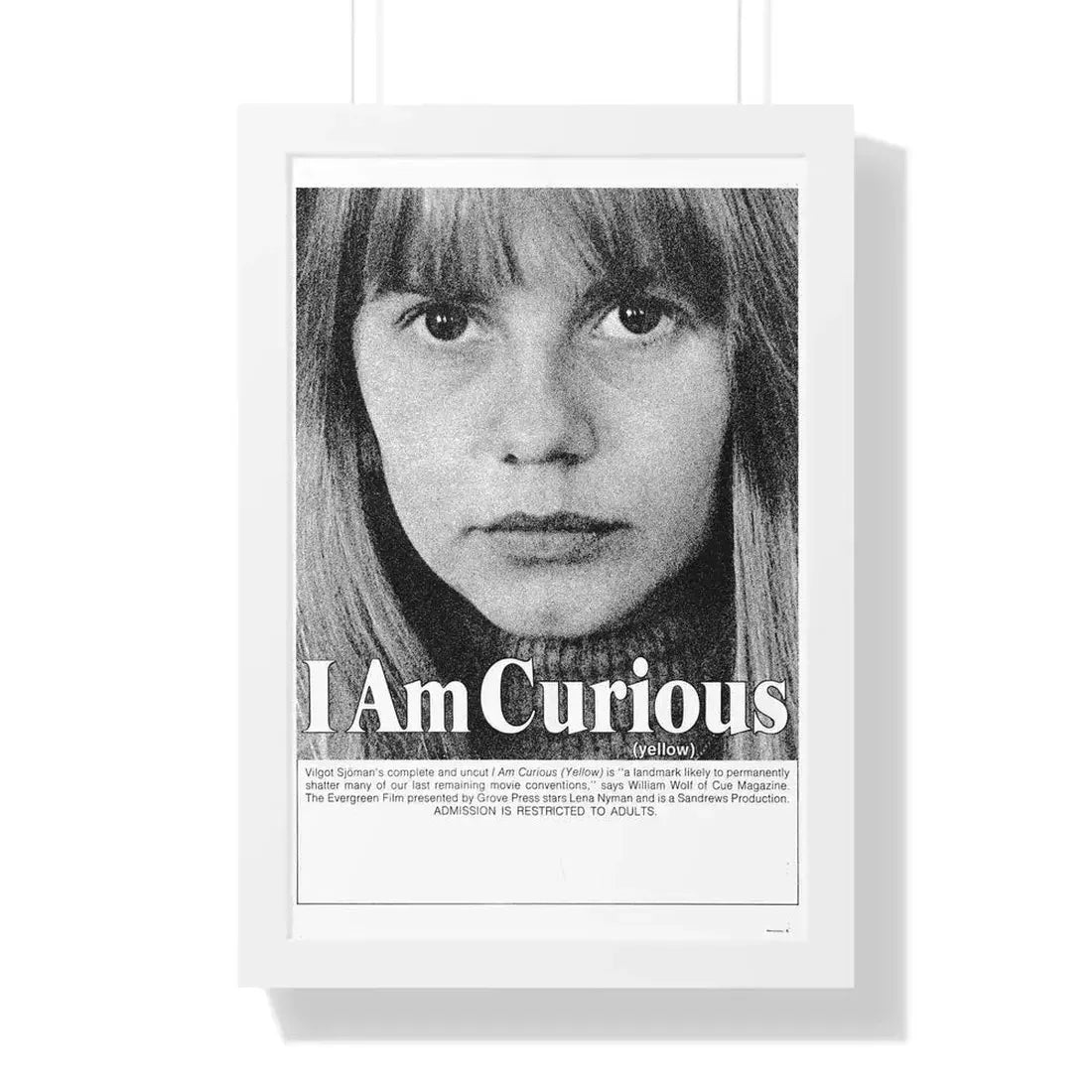 I AM CURIOUS (YELLOW) 1967 - Framed Movie Poster - The Sticker Space